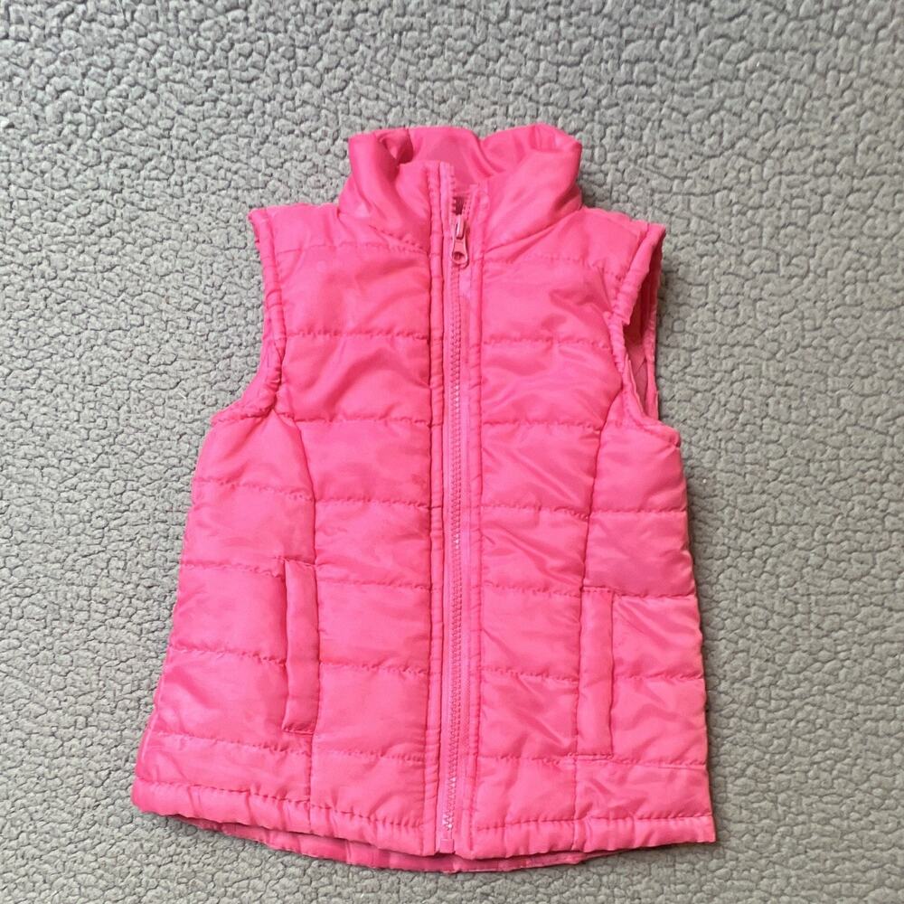 Demanding Kids Bright Pink Puffer Vest Little Girls Size XS 4-5